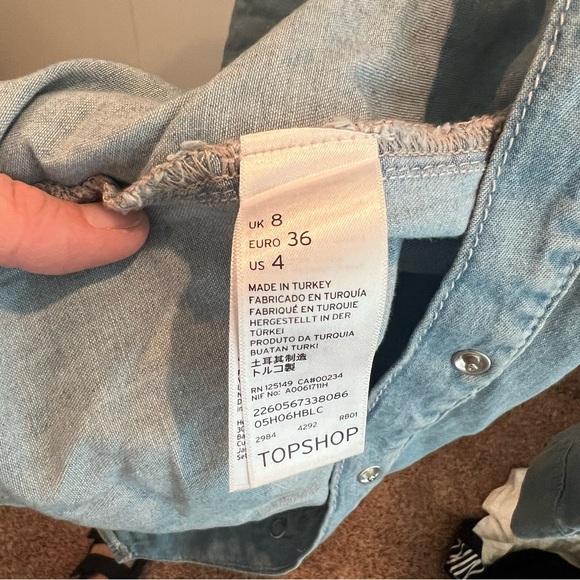 Topshop Denim Chambray Button up shirt - Picture 4 of 5